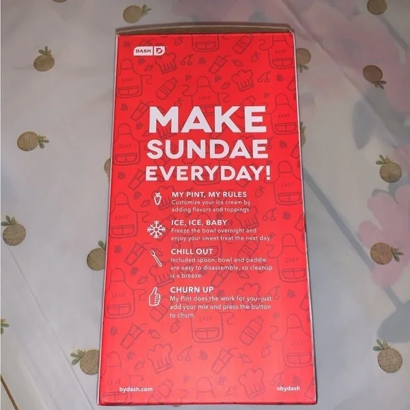 NEW!! DASH MY PINT personal homemade Ice Cream Maker, yogur, sorbet PBA free - Picture 3 of 4